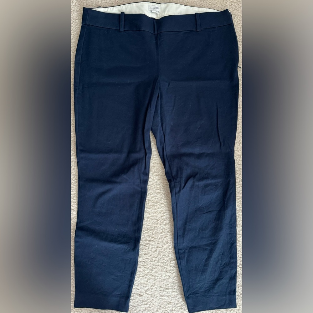 Women's J. Crew Pant - navy blue, size 12, slim fit, cropped length